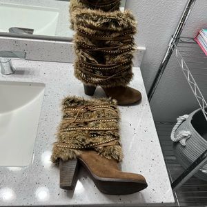 Brown Winter Heeled Boots